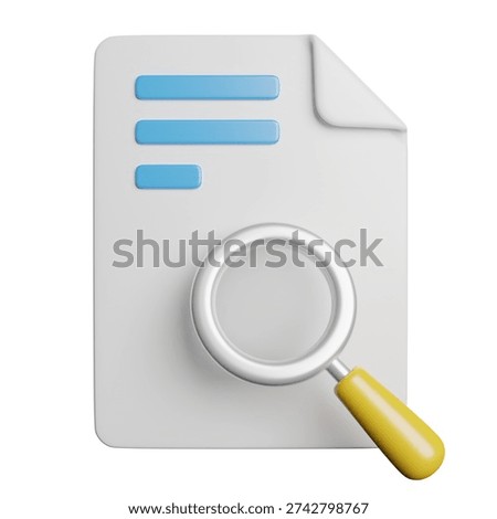 Document File Data 3D Rendeing Illsutration
