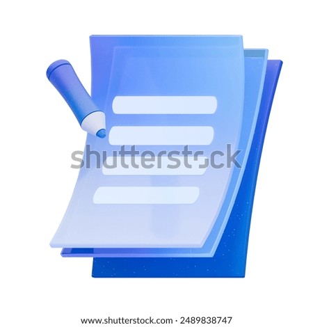 Document Financial report 3D render illustration