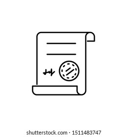 Document Icon. Element Of Legal Services Thin Line Icon