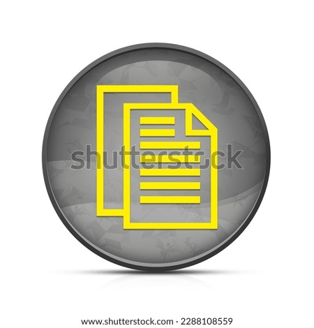 Document pages icon on classy splash black round button