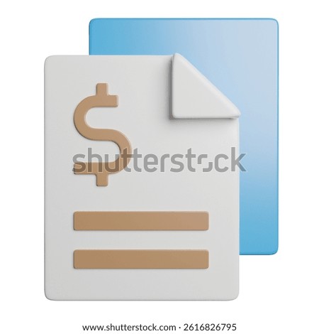 Document Paper Format 3D Rendering Icon Illustration