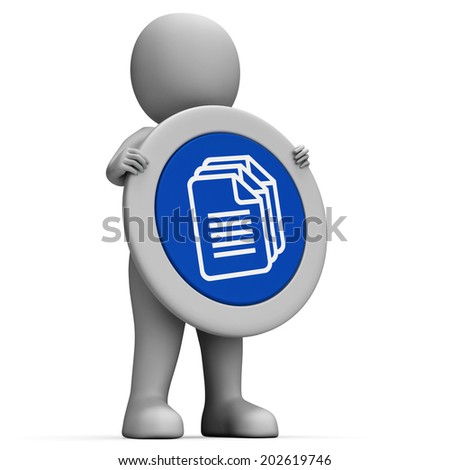 Documents Sign Representing Signboard Folder And Catalogue