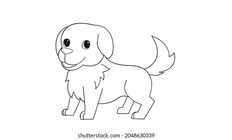 Dog Animal Line Drawing Coloring Templates Stock Illustration ...