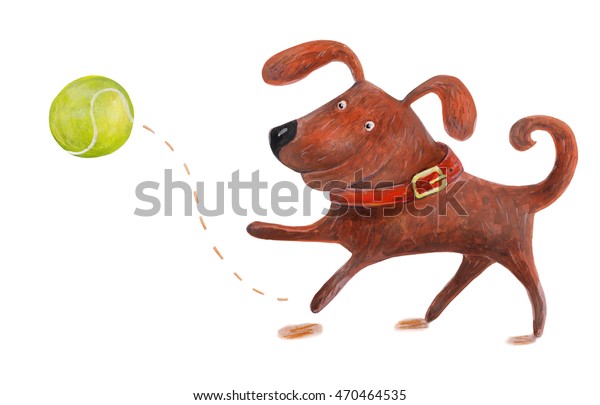 dog ball cartoon