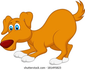 Cartoon Dog Pooping Cute Vector Illustration Stock Vector (Royalty Free ...