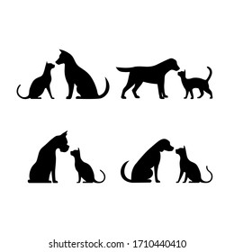 Dog And Cat Silhouette  Illustration