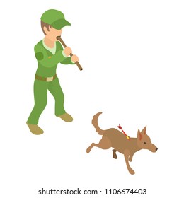 Dog Catcher Work Icon Isometric Illustration Stock Illustration 