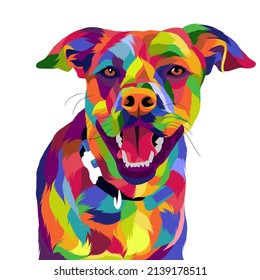 Dog Colorful Pop Art Illustration