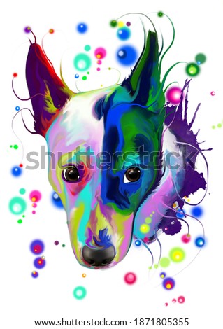 dog, computer illustration of animals, in a watercolor style