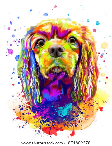 dog, computer illustration of animals, in a watercolor style