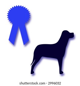 Dog Show Competition Award Winners  Blue  Ribbon