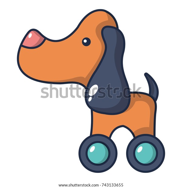 Dog toy on wheels icon. Cartoon\
illustration of dog toy on wheels  icon for web\
design