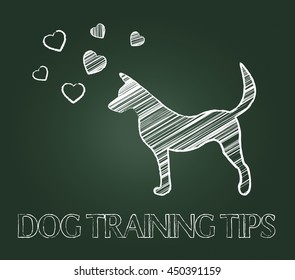 Dog Training Tips Indicating Trained Pets And Doggy