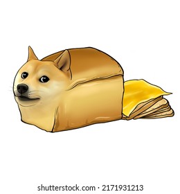 Doge bread with doggy face