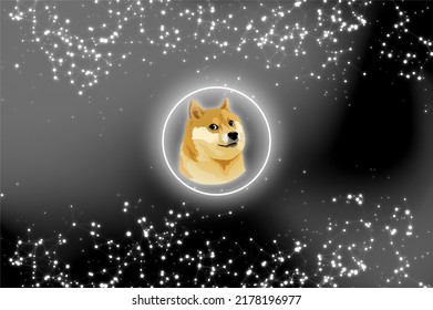 Dogecoin Doge Banner Doge Coin Cryptocurrency Stock Illustration ...