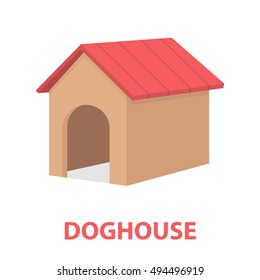 Doghouse Rastr Icon In Cartoon Style For Web