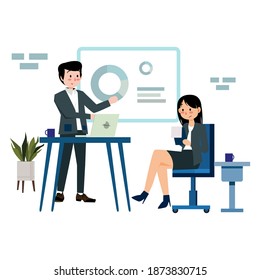 doing Presentation Flat Illustration, modern and minimalist style