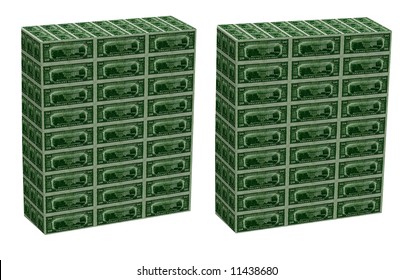 Dollar bricks making a wall like Wall Street