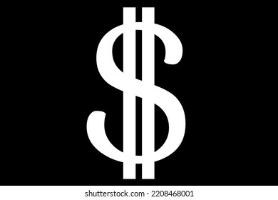 Dollar Sign. US Dollar Currency Symbol On Black Background.