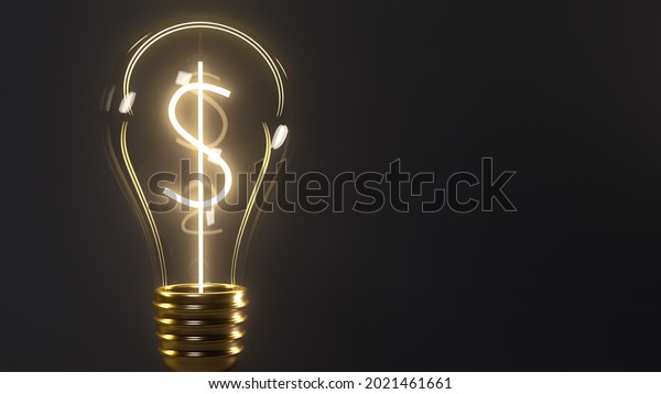 Dollar symbol in lightbulb\
3D render