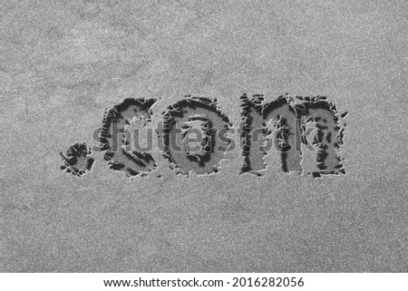 Domain concept, Dot Com, Dotcom, Registration, Online Identity, Website, rugged, silver background