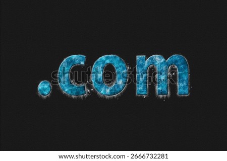 Domain concept, Dot Com, Dotcom, Registration, Online Identity, Website, Blue Symbol