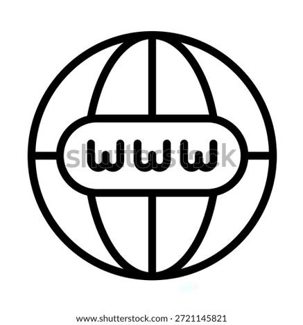 Domain Editable Stroke Icon, Thin Line Symbol, Vector UI Pack
