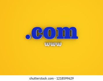 Domain name .com - Domain name and internet concept - 3d illustration Internet domain. 3D render