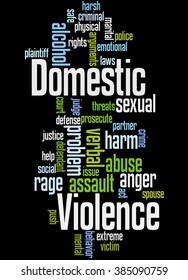 Domestic Violence Word Cloud Concept On Stock Illustration 385090759 ...