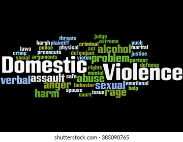 Domestic Violence Word Cloud Concept On Stock Illustration 385090765 ...