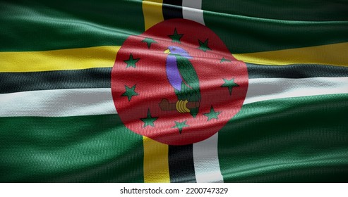 Dominica National Flag Waving Background Flat Stock Illustration ...