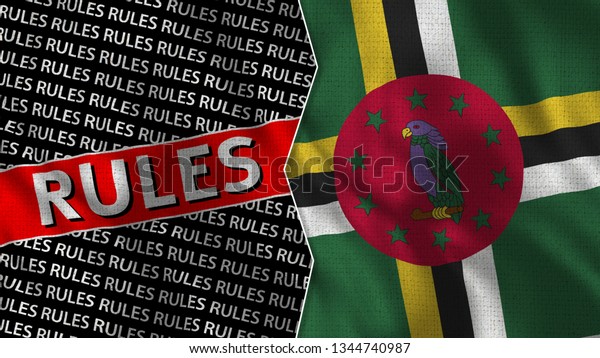 Dominica Rules Titles Flag Together 3d Stock Illustration 1344740987