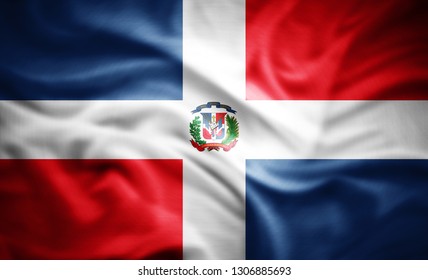 Dominican Republic Flag Of Silk