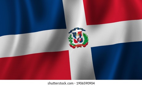 Dominican Republic Flag Waving Closeup 3d Stock Illustration 1906590904 