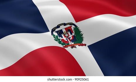 Dominican Republic flag in the wind. Part of a series.