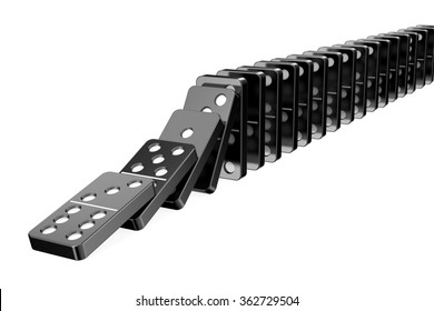 Domino Effect Isolated On White Background