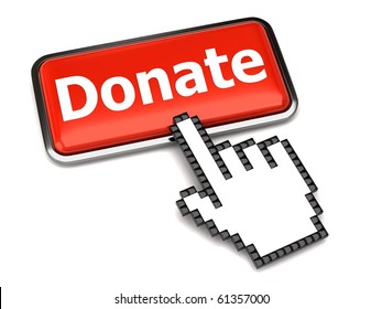 Donate button and hand cursor