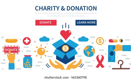 Donation Vector Concept Illustrations Concept Web Stock Vector (Royalty ...