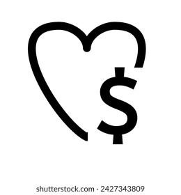 Donation png Icon on white transparent background. Hd.Icon Donation. suitable for Community symbol. line style. simple design editable. design template png. simple symbol 