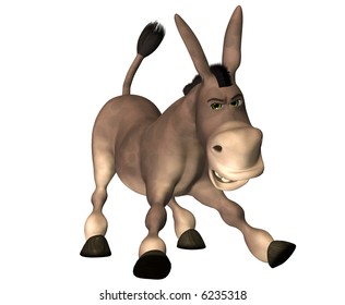 Sweet Cartoon Donkey Pretty Face Over Stock Illustration 19658848