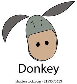 Donkey cartoon vector in isolated