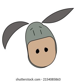 Donkey cartoon vector in isolated