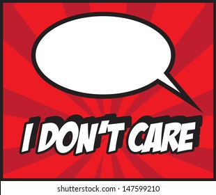 I Dont Care Comic Expression Text Background