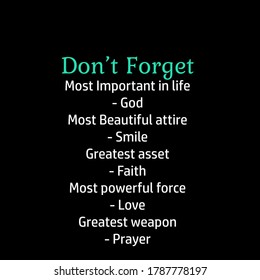 Don't Forget, Christian Faith, Typography For Print Or Use As Poster, Card, Flyer Or T Shirt