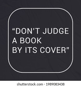 71 Judge A Book By Its Cover Images, Stock Photos & Vectors | Shutterstock