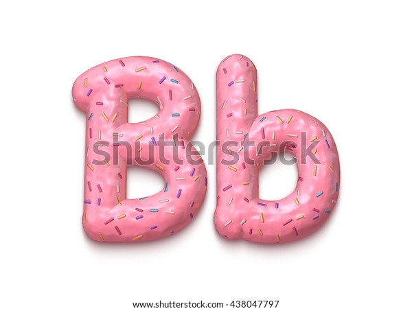 Donut Alphabet Letter B Pink Cream Stock Illustration 438047797 ...