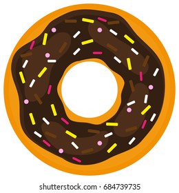 Colorful Donut On White Background Flat Stock Vector (Royalty Free ...