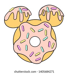 Donut Minnie Logo Illustration