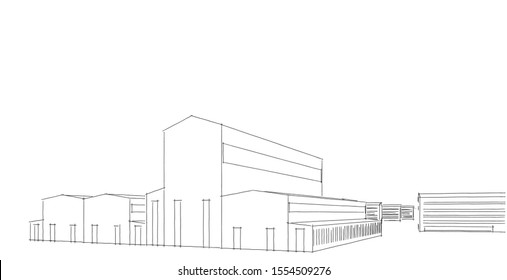 Royalty Free Business Building Sketch Stock Images Photos