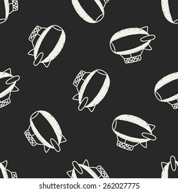 Doodle Flying Boat seamless pattern background